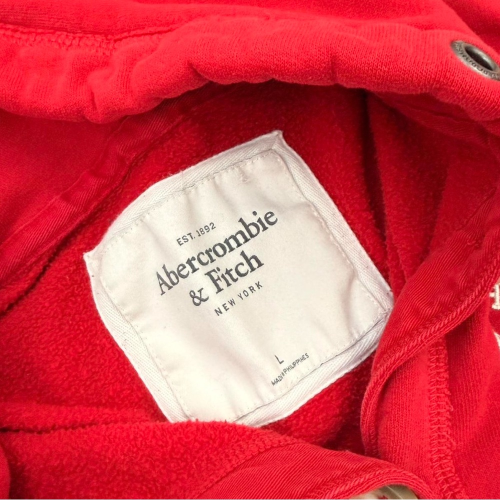Abercrombie & Fitch Red Hooded Button-Front Sweatshirt - Picture 2 of 5